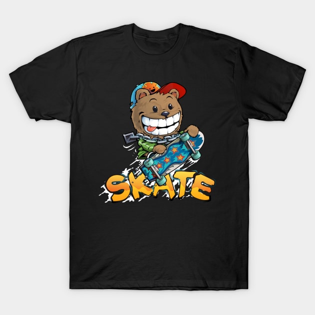 Skater bear T-Shirt by ArtificialPrimate